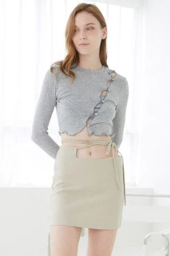 STORETS CLOTHING Zia Waist Cut Out Skirt W/String