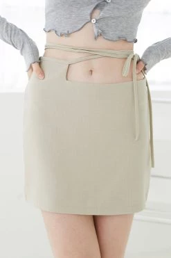 STORETS Zia Waist Cut Out Skirt W/String CLOTHING
