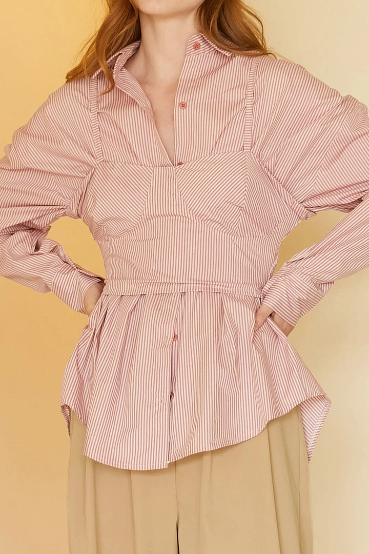 STORETS Nicole Striped Bustier Top