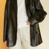 STORETS Joan Faux Leather Oversized Blazer CLOTHING
