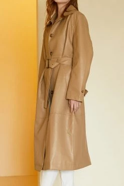 STORETS Danya Faux Leather Long Coat