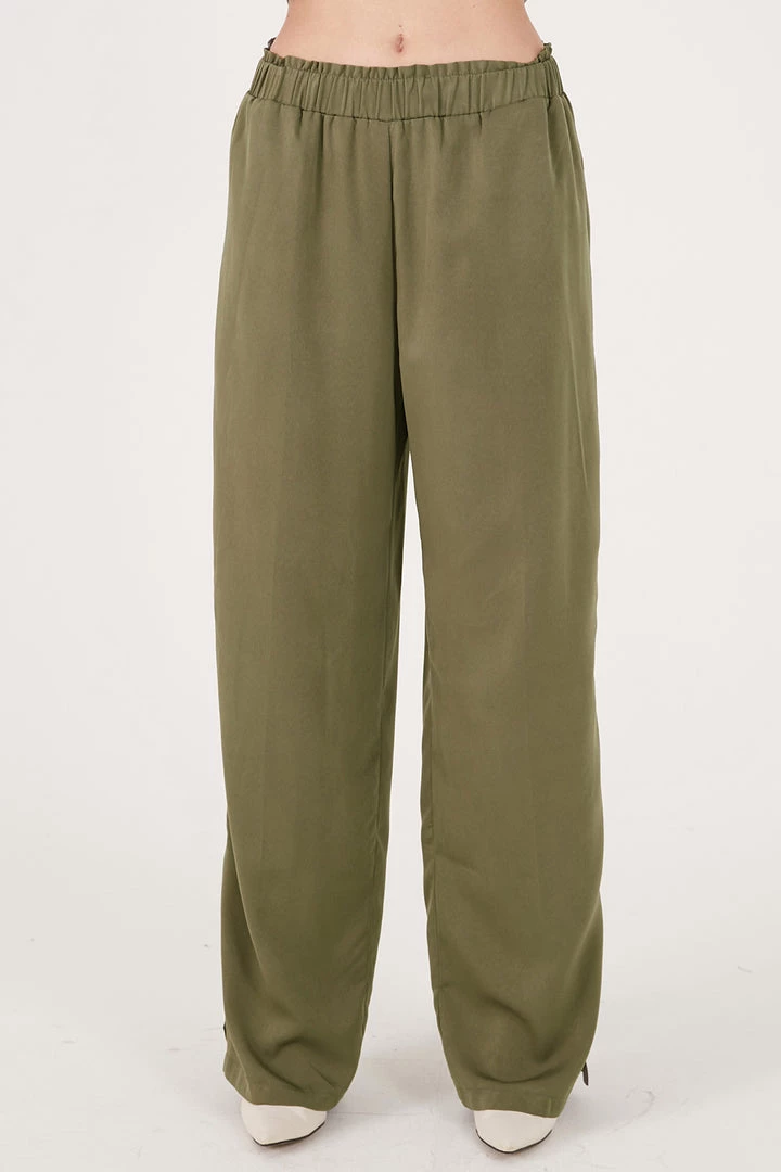 STORETS CLOTHING Rose Matte Satin Wide Leg Pants