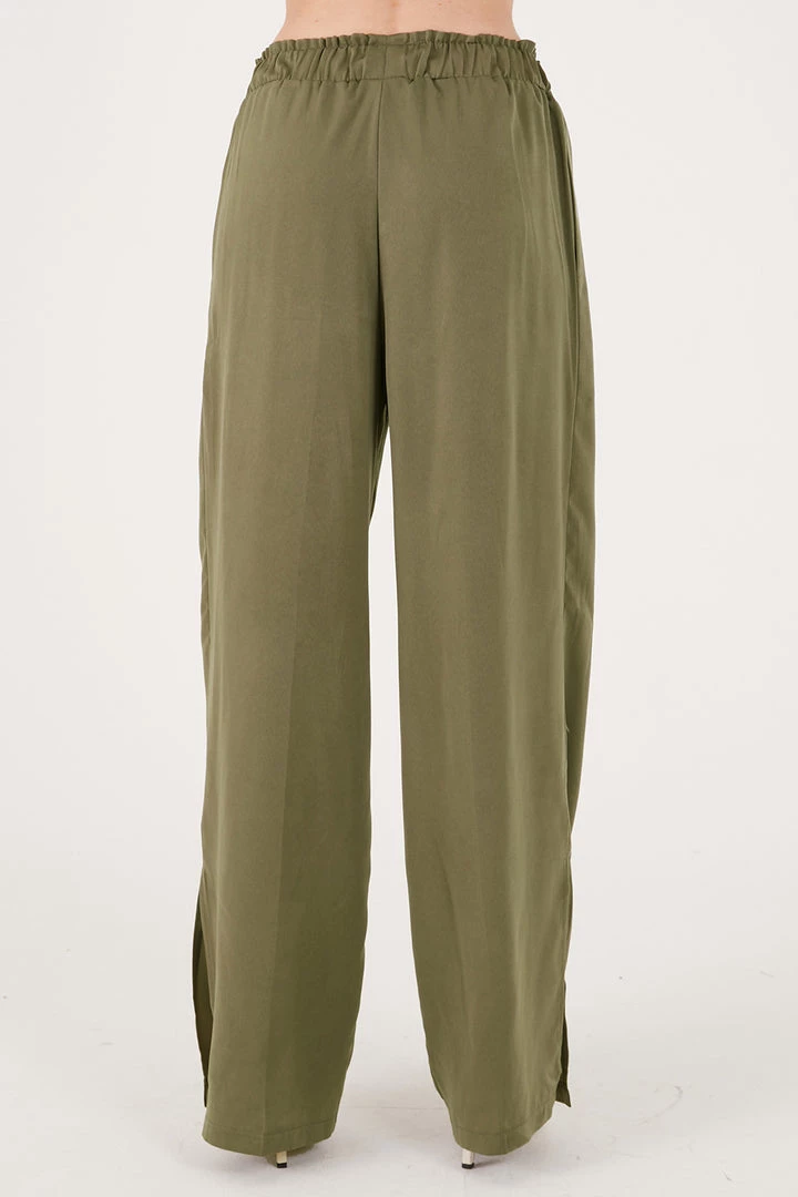 STORETS CLOTHING Rose Matte Satin Wide Leg Pants