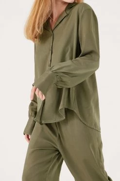 STORETS Rose Matte Satin Oversized Shirt CLOTHING