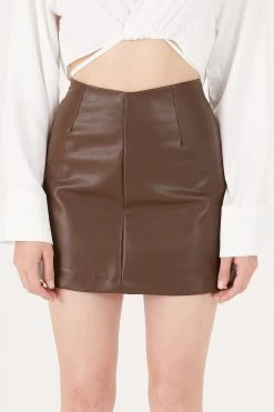 STORETS Melody Faux Leather Mini Skirt CLOTHING
