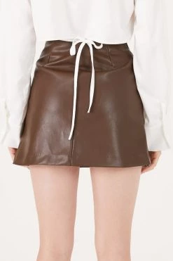 STORETS Melody Faux Leather Mini Skirt CLOTHING