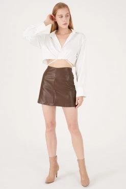 STORETS Melody Faux Leather Mini Skirt CLOTHING