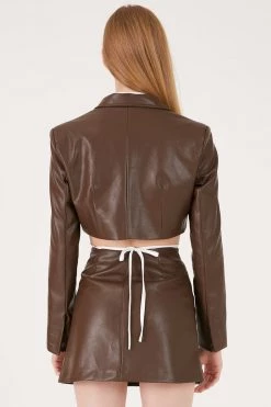 STORETS Melody Super Cropped Faux Leather Jacket
