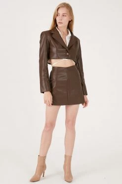 STORETS Melody Super Cropped Faux Leather Jacket