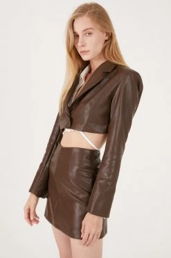 STORETS Melody Super Cropped Faux Leather Jacket