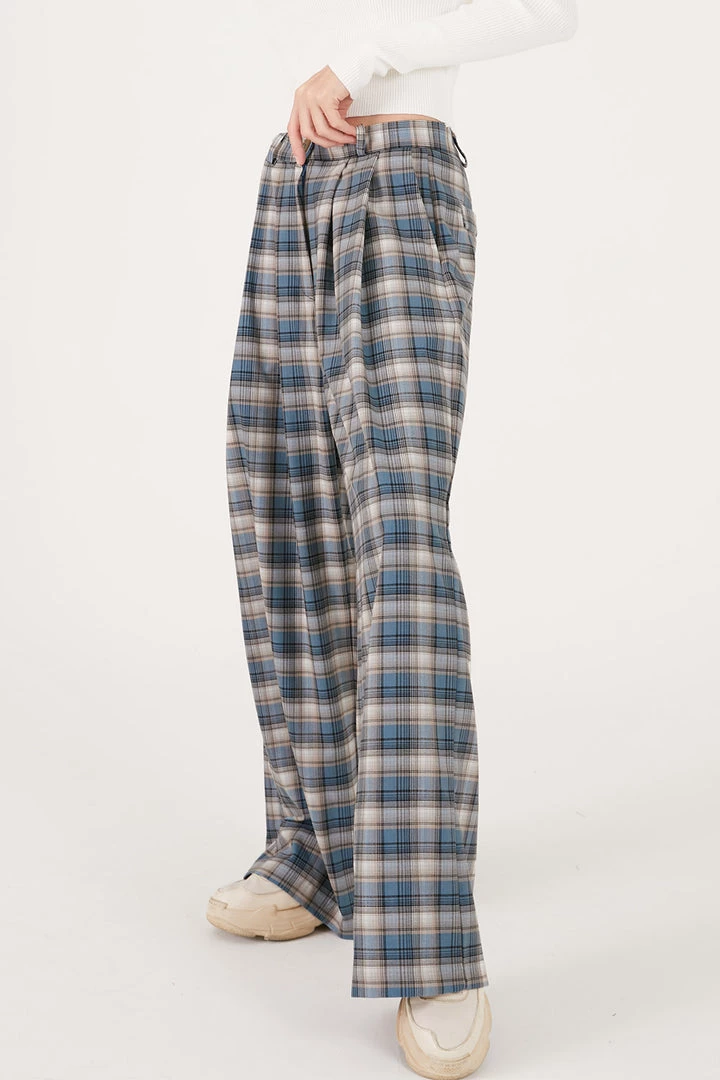 STORETS CLOTHING Keira Plaid Wide Pants