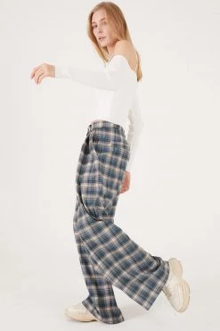 STORETS CLOTHING Keira Plaid Wide Pants