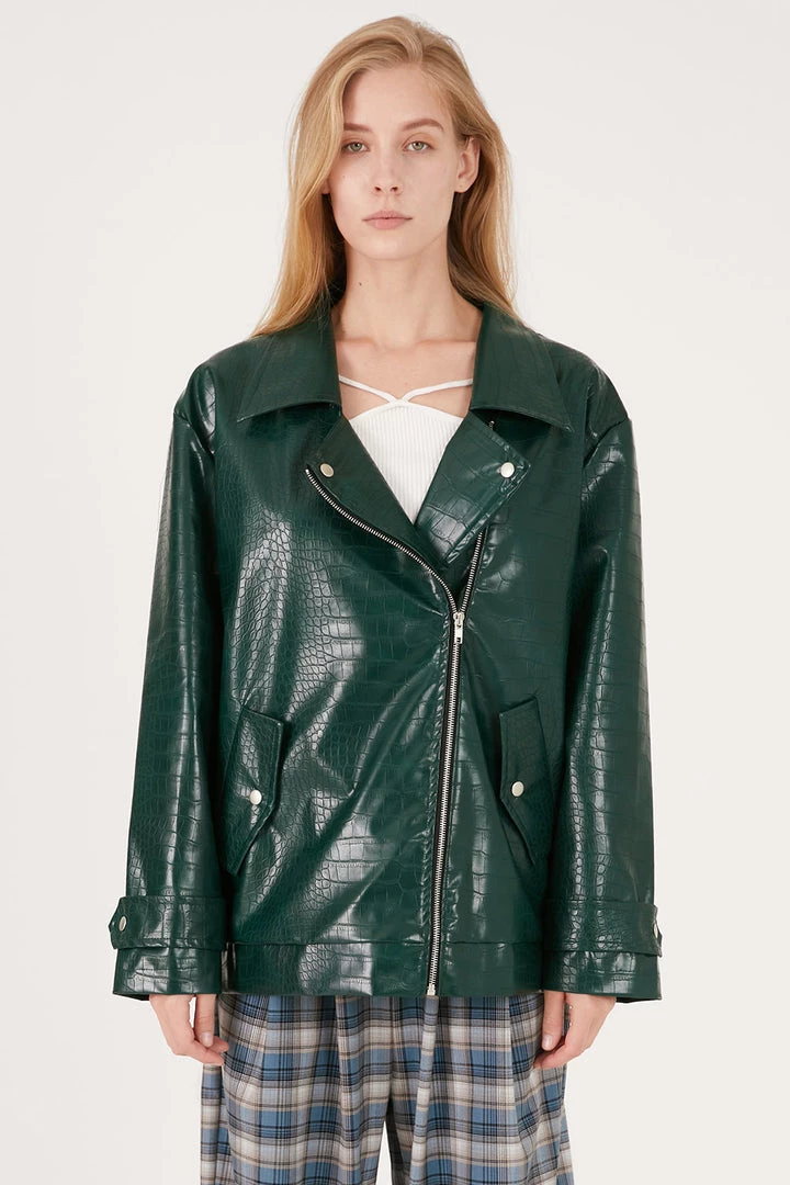 STORETS Zariah Faux Croc Oversized Jacket