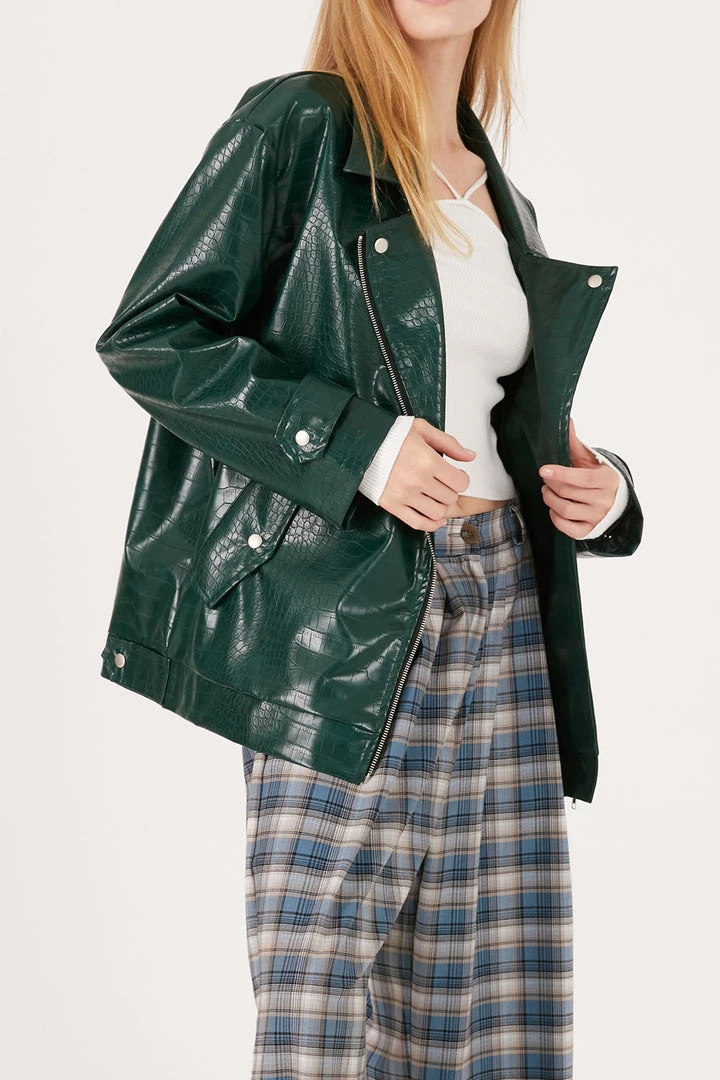 STORETS Zariah Faux Croc Oversized Jacket