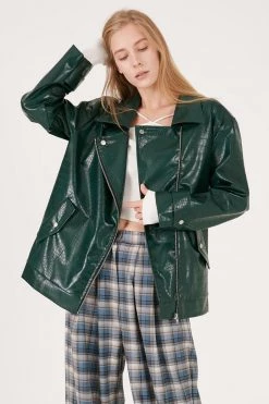 STORETS Zariah Faux Croc Oversized Jacket CLOTHING