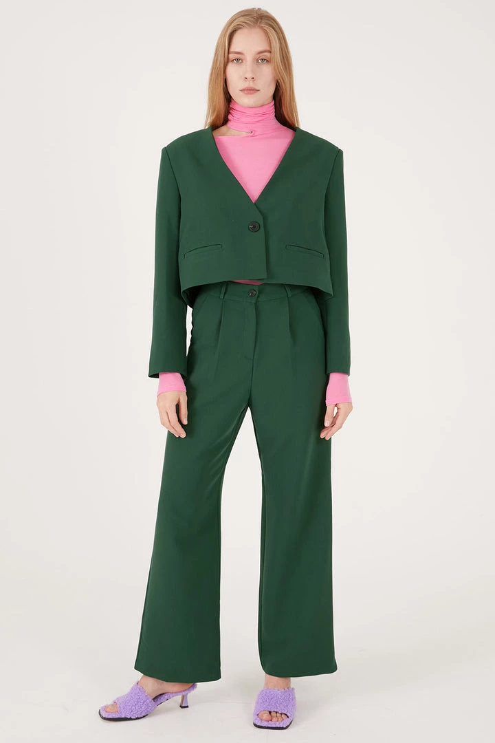 STORETS Reese Collarless Cropped Blazer