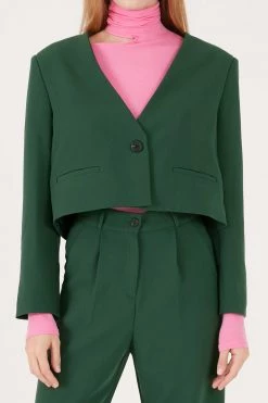 STORETS Influencer Reese Collarless Cropped Blazer