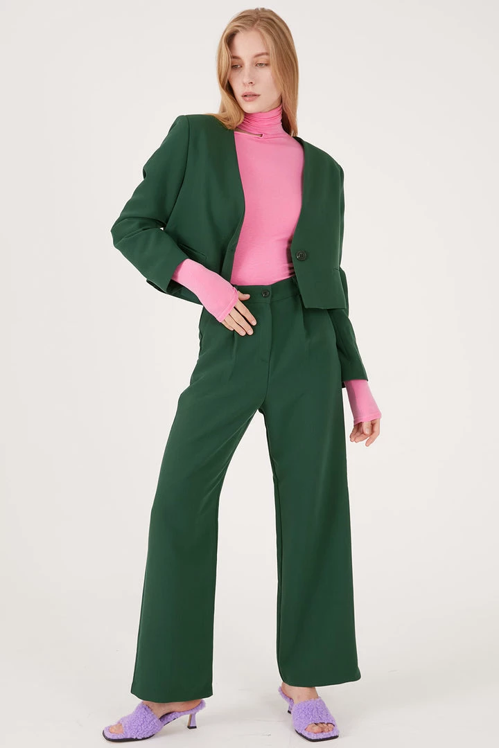 STORETS Reese Collarless Cropped Blazer