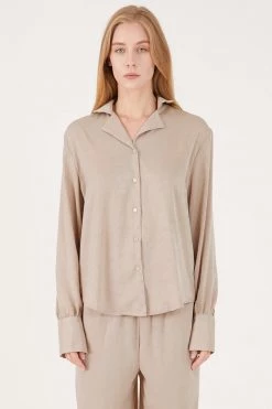 STORETS Rose Matte Satin Oversized Shirt CLOTHING