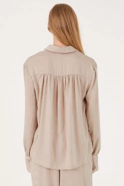 STORETS CLOTHING Rose Matte Satin Oversized Shirt
