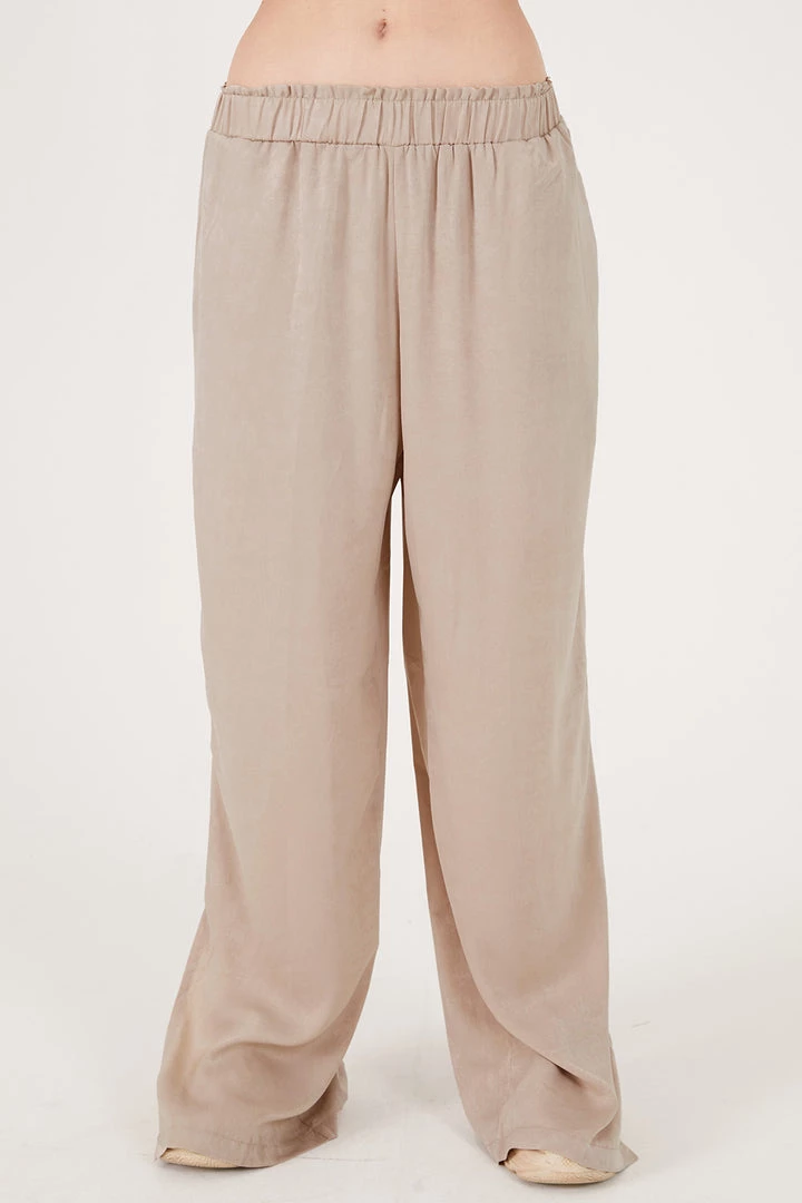 STORETS CLOTHING Rose Matte Satin Wide Leg Pants