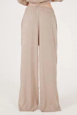 STORETS CLOTHING Rose Matte Satin Wide Leg Pants