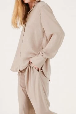 STORETS CLOTHING Rose Matte Satin Oversized Shirt