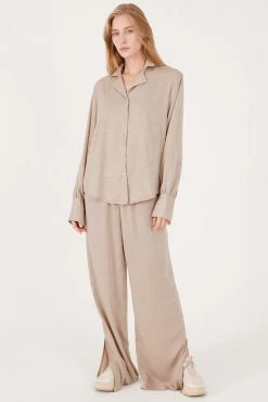 STORETS CLOTHING Rose Matte Satin Oversized Shirt