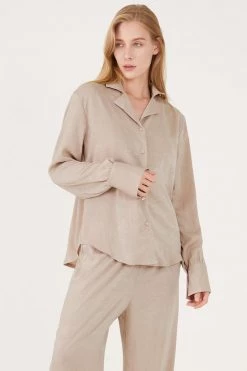 STORETS Rose Matte Satin Oversized Shirt CLOTHING