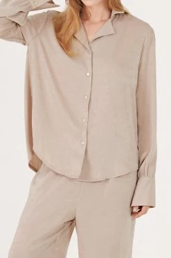 STORETS CLOTHING Rose Matte Satin Oversized Shirt