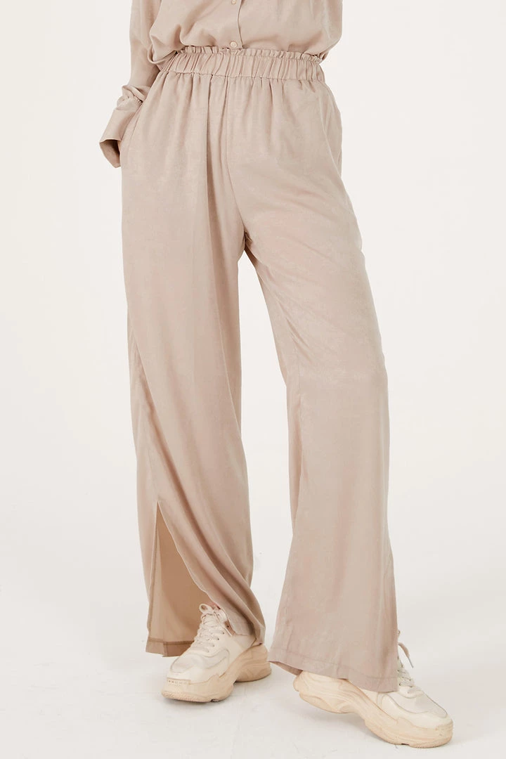 STORETS Rose Matte Satin Wide Leg Pants CLOTHING