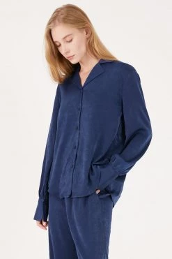 STORETS CLOTHING Rose Matte Satin Oversized Shirt