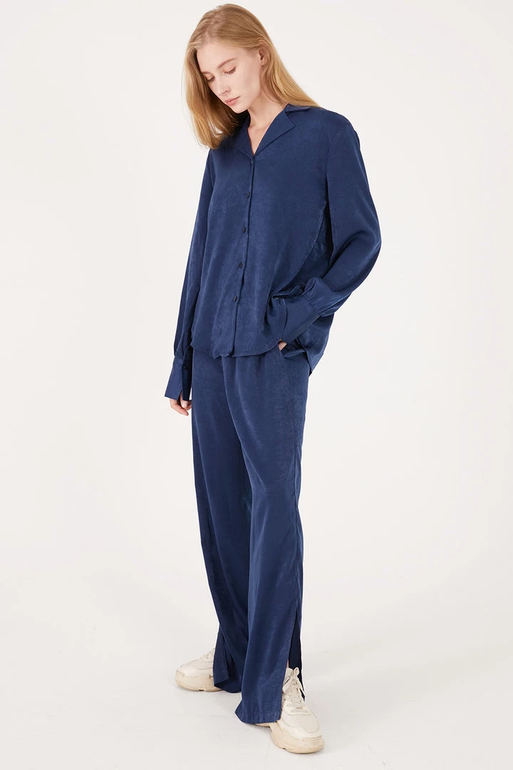 STORETS Rose Matte Satin Wide Leg Pants CLOTHING