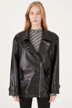 STORETS Zariah Faux Croc Oversized Jacket CLOTHING