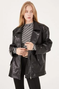 STORETS Zariah Faux Croc Oversized Jacket CLOTHING