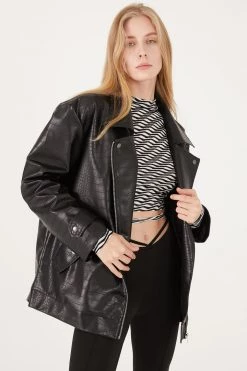 STORETS Zariah Faux Croc Oversized Jacket CLOTHING