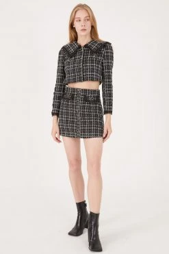 STORETS CLOTHING Ayla Tweed Jacket W/Lace Inset