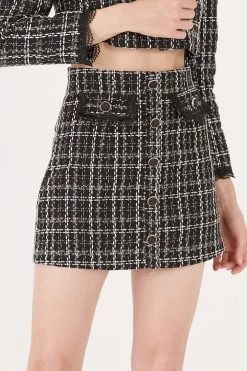 STORETS Ayla Tweed Skort W/Lace Inset CLOTHING