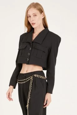 STORETS Reagan Cargo Pockets Crop Jacket