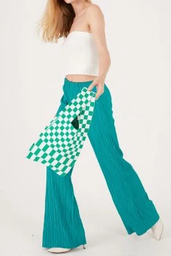 STORETS ACCESSORIES Daniela Checkerboard Knitted Tote