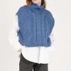 STORETS Daisy Turtle Neck Cable Knit Vest CLOTHING