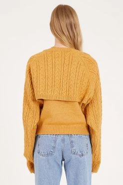 STORETS CLOTHING Melany Cable Knit Bolero With Top Set