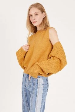STORETS CLOTHING Melany Cable Knit Bolero With Top Set