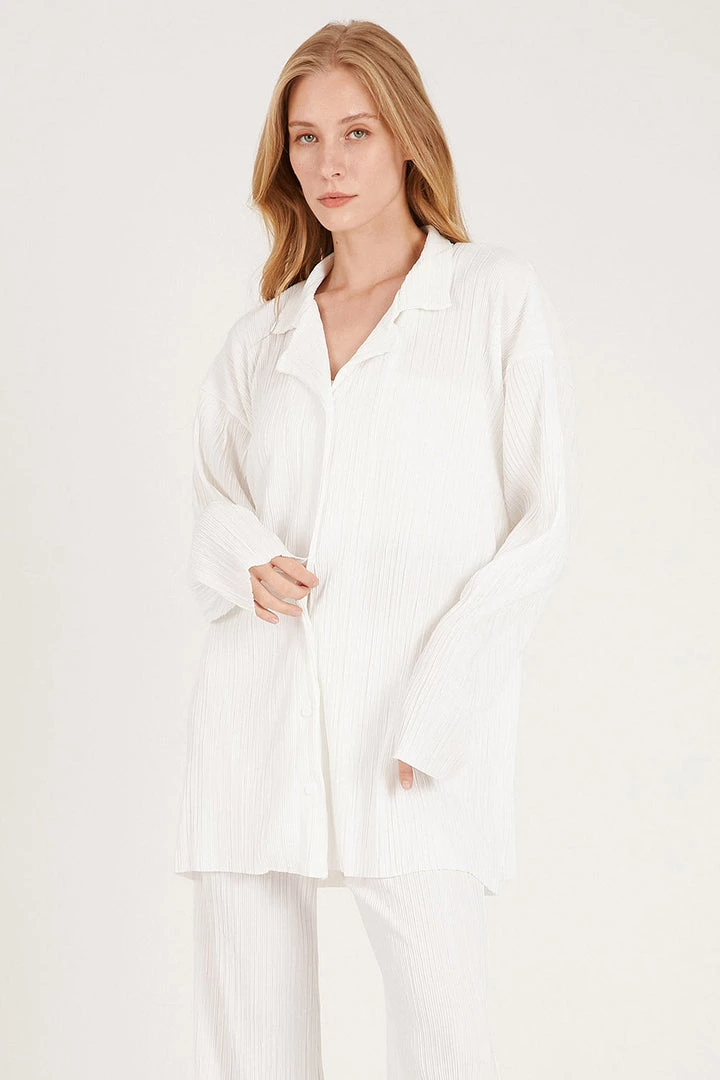 STORETS Maria Oversized Plisse Shirt WHAT'S NEW
