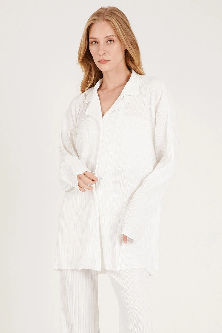 STORETS Maria Oversized Plisse Shirt WHAT'S NEW
