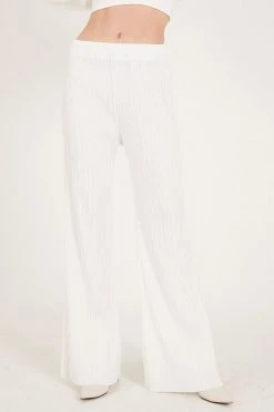 STORETS Maria Flared Leg Plisse Pants