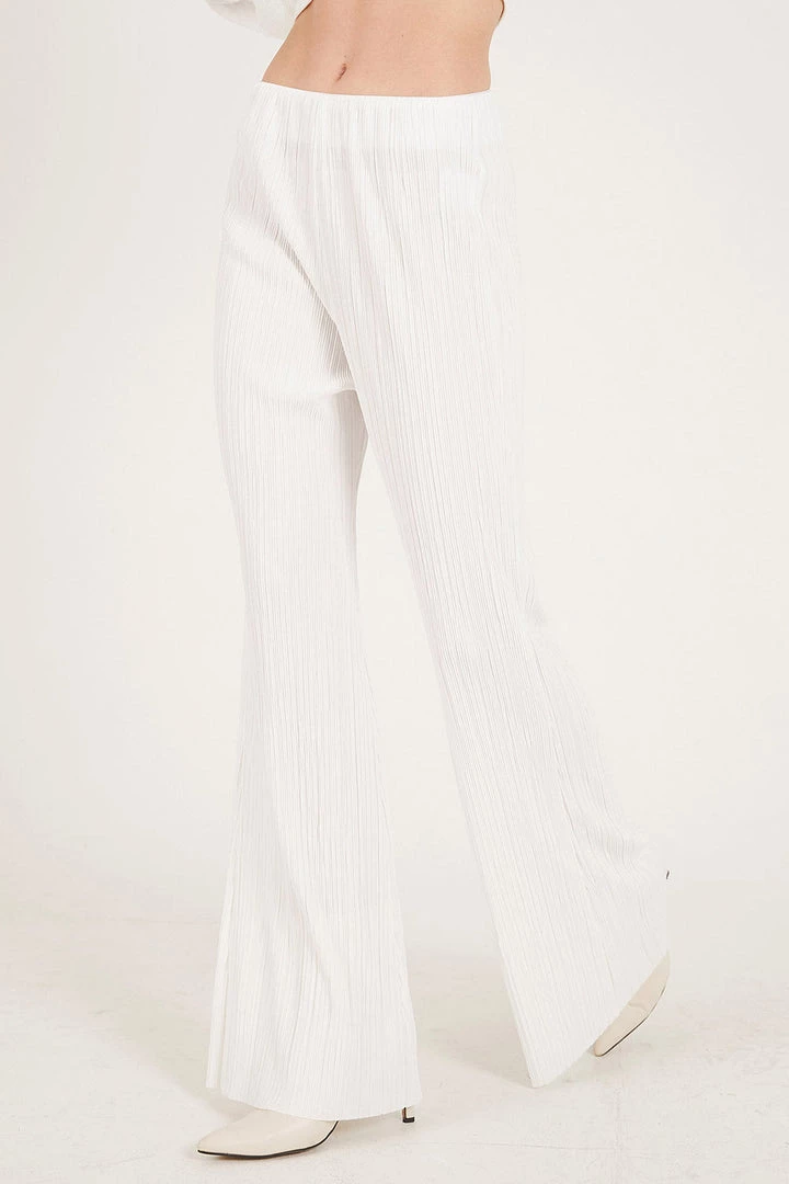 STORETS Maria Flared Leg Plisse Pants