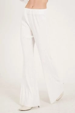 STORETS Maria Flared Leg Plisse Pants