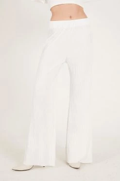 STORETS Maria Flared Leg Plisse Pants