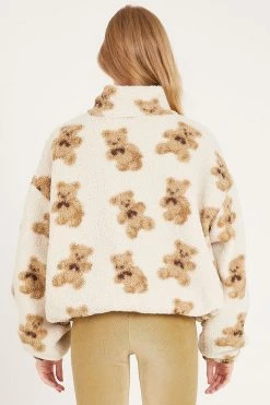 STORETS OUTERWEARS Angie Teddy Fleece Jacket In Print